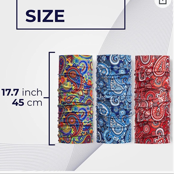 2 Seamless Bandana Neck Gaiter, Bandanas for Women and Men, Face Mask - Picture 3 of 6